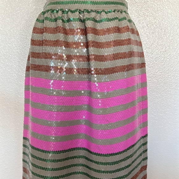 JCrew Collection Midi Sequin Striped Skirt Size 6 - Picture 10 of 14